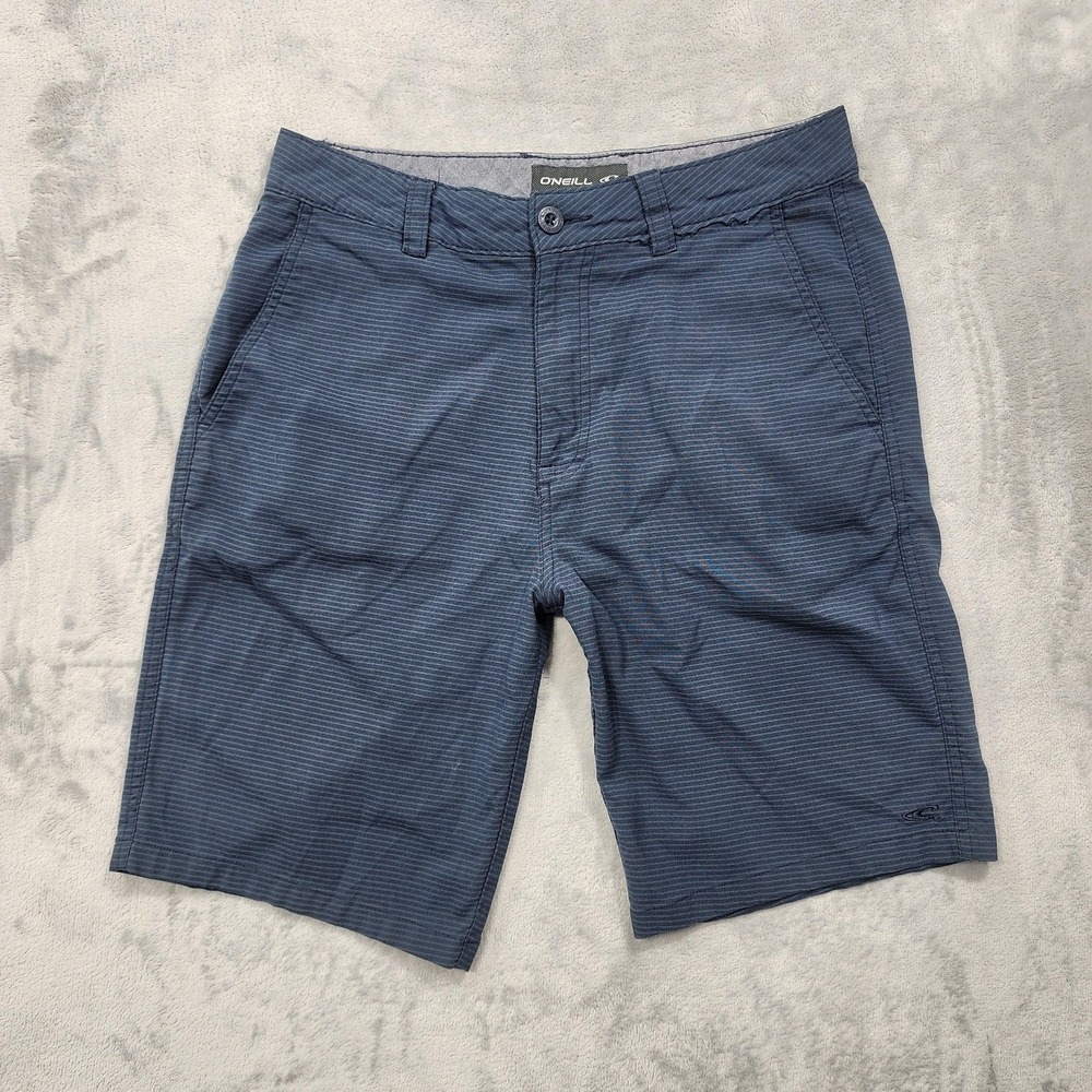 O'Neill Shorts Mens 30 Blue Striped‎ Stretch Chino Flat Front 10 Inseam Casual
